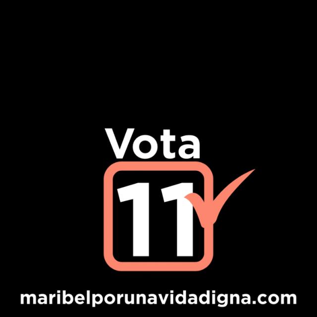 Vota 11. Imagen de la casilla 11 con un gancho para votar por Maribel Gordon.